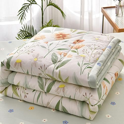 Hiseng Ganzjahresdecke Steppdecke 180x200, Steppdecke Ohne Bezug Mikrofaser, Bettdecke 150x200 Ganzjahresdecke, Weiche Bettdecke Schlafdecke Atmungsaktive (Orangenblüten,150x200cm)