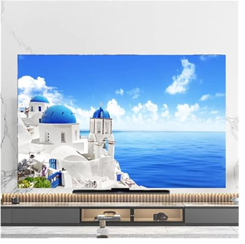 LVCHAO Copertura Decorativa for Cappuccio da 32 - 85 Pollici for Pittura paesaggistica su Schermo TV PC Adatto per Televisori da Interno e da Esterno(Blue,70 inch)