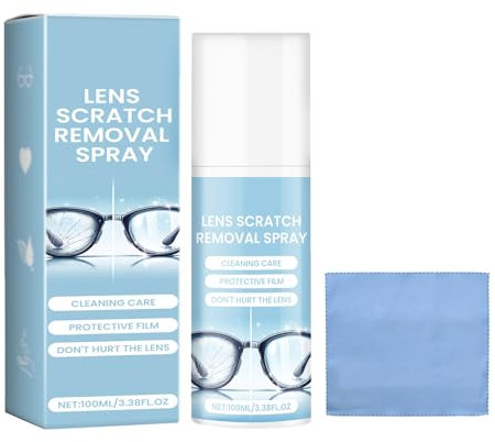 Mnozreo Spray Limpiador de Lentes Gafas,Líquido Limpiador de Lentes,Spray de Eliminación de Arañazos,Líquido de Reparación de Cristales,Reparación de Gafas Cristales,1PC