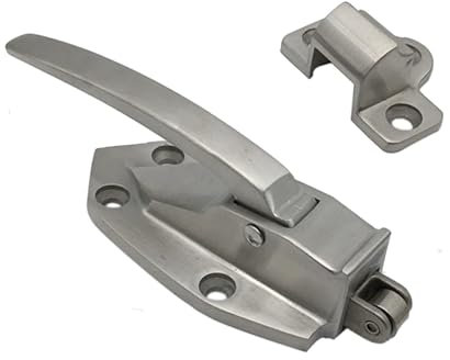 WQKISS Manija de puerta de congelador con resorte, empotrada, con pestillo ajustable de 145 mm, manija de puerta de congelador de acero inoxidable