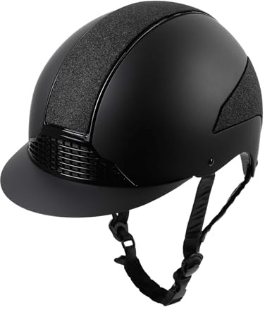 SWING Casco de equitación H24 Shine, negro mate, 51-55 cm