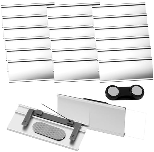 DTLLCZP 20 Stück Namensschilder für Kleidung Magnet mit Doppelmagnet und Papierschlitz, Aluminium Namensschild Halterung 72x32mm für Arbeit, Ausstellung, Restaurant, Schule