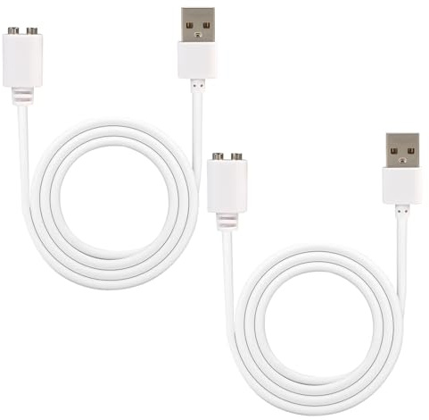 JiaHeHe 2er-Pack magnetische USB-DC-Ladekabel 5 mm und 7 mm, weiße Ersatzladekabel, langlebige magnetische Ladekabel mit Kupferkern