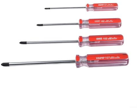 Linnkyfloa Lot de 4 tournevis en forme de Y Y0 Y1 Y2 Y3 pour embouts, acier au chrome vanadium, poignée antidérapante pour réparation de meubles et jouets