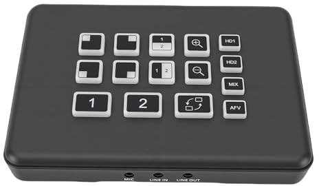 VBESTLIFE Conmutador de Vídeo en Directo 2x1, Tarjeta de Captura de Entrada y Salida HDMI 1080P a 60 Hz, Plug and Play, Mezclador de Audio Digital HDCP 1.4 (Enchufe de la UE)
