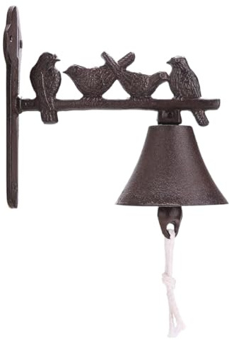 Wall-Mounted Welcome doorbell， Cast Iron Wall Bell with Birds Sign Mounted Metal Door for House