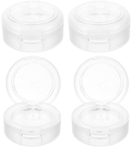 IDEANATEGRATE Set 4 Pezzi Palette Vuote per Ombretti Tondi in Plastica Portatile Facile da Trasportare per Donne