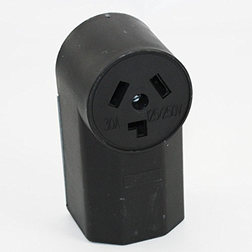 EATON WD125 Dryer Electrical Receptacle, V, 30 A, 3 Pole, 3 Wire, Black