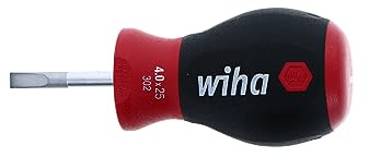Wiha Schraubendreher SoftFinish® Schlitz mit kurzer Rundklinge, Stubby (26964) 4,0 mm x 25 mm