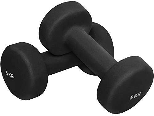GORILLA SPORTS® Neopren Kurzhanteln - 2er Set, Hantelbaum, 2x0,5kg, 2x1kg, 2x2kg, 2x3kg, 2x4kg, 2x5kg, Hanteln, Hantelset, Dumbbells, Gymnastikhanteln, Kurzhantelständer (f) 10kg (2x5kg))