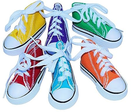 Super Bird Creations SB1058 Sneakers Bird Foot Toy - Engaging, Chewable Rubber & Fabric, Perfect for Medium & Large Birds like Parrots, Parakeets Cockatiels -Colorful & Fun - 3”x1-1/2”x1-1/4” (4 Pack)