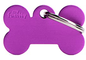 MYFAMILY Plakette Kleiner Knochen Alluminium Violet Platte Hund Brauch Katze