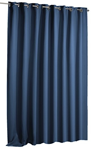 Verdunkelungsvorhang Blackout Vorhang extra breit Ösen Blickdicht ca. 270x245 cm Gardine #1349 (blau)