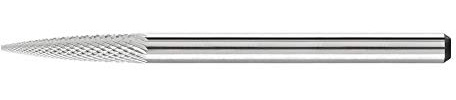 PFERD TOOLS HM-Frässtift, Spitzbogenform SPG, Zahnung MICRO, Frässtift-ø 3mm, Schaft-ø 3mm, Länge 43mm, 21222673 – für die Feinbearbeitung auf nahezu allen Materialien bis 68 HRC