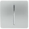 Trendi 1 Gang 2 Way 240V Screwless Raised Front Plate Plastic Artistic Modern Glossy 10 Amp Chrome Rocker Single Electrical Wall Light Switch Platinum Silver - ART-SS2SI