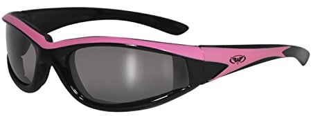 Global Vision Hawkeye?dunkel verspiegelte Sonnenbrille?Pinker Rahmen?Bruchsichere Linsen?Winddicht mit Polster?UV400