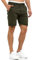 Indicode Herren Cuba Chino Shorts mit 5 Taschen aus Baumwollgemisch | Bermuda Sommershorts für Männer Grün Army, L