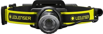 Ledlenser iH8R, Profi-Stirnlampe, inkl. Helmhalterung und Gürteltasche, Bedienung mit Handschuhen möglich, 600 Lumen, inkl. Akku, wiederaufladbar via USB, 158g leicht