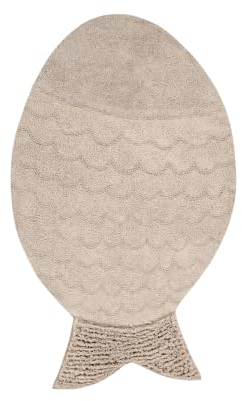 Lorena Canals Waschbarer Teppich Big Fish Natürliche Baumwolle -Beige- 180x110 cm