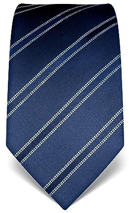 Vincenzo Boretti Herren Krawatte reine Seide gestreift edel Männer-Design zum Hemd mit Anzug für Business Hochzeit 8 cm schmal/breit dunkelblau