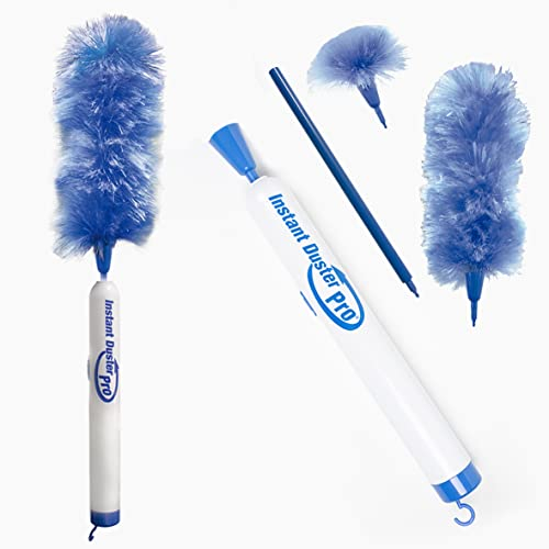 Elektro-Oberflächenbürste Instant Duster Pro Best Direct, Set, 4-TLG., inkl. großem und kleinem Staubwedel (austauschbar), Staubwedel mit Teleskopstiel, rotierend, elektrisch, batteriebetrieben