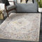 Livabliss Casablanca Vintage Teppich groß - Teppich Wohnzimmer 160x220 cm, Esszimmer, Schlafzimmer - Orientalischer Teppich Boho Style - Carpet Living Room, Bunter Muster, Taupe und Creme