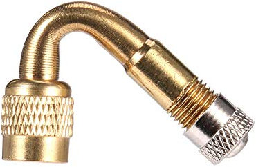Chidjon 45 Ventilverlängerung/Verbindungsstück Messing Luftreifen Ventilkappen Schrader Ventilschaft mit Verlängerungsadapter für PKW LKW Motorrad (Gold)