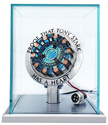 Nuova versione 1:1 Iron Man Arc Reactor MK1, rilevamento vibrazioni, sensibile al tatto, toccare il display per accendere/spegnere (con vetrina)