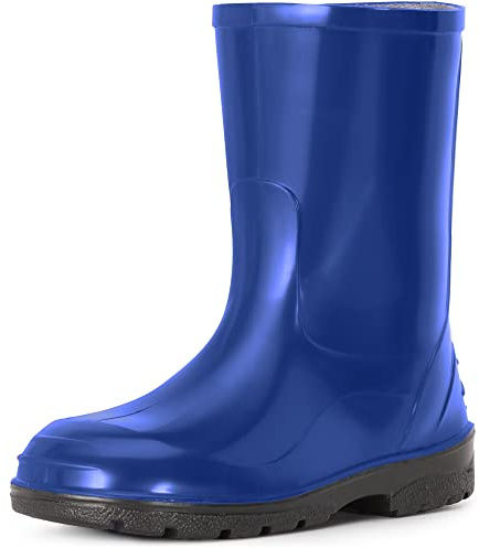 Ladeheid Gummistiefel Kinder Hohe wasserdichte Regenstiefel für Jungen und Mädchen LA-939 (Blau-2, 32 EU)