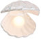 BESPORTBLE Muschel Perle Licht Akzent Lampe Nachtlicht Perle in Muschel Ornament Sammlerstück Tischdekoration Wohnkultur für Schlafzimmer Wohnzimmer Weiß