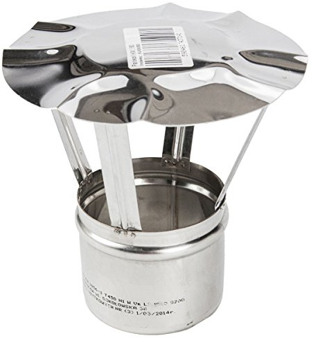 Proper Tools Stainless Steel Chimney Cowl - Ø 125 mm (4.92) - Flue Liner Cap, Duct Plug Pipe, Rain Cover, Stove Log Burner Cap, Tube Finishing