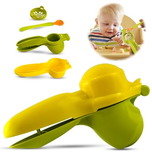 Baby Food Smasher, Mini Masher for Baby Food, Squeeze Station, Vegetable Smasher, Lemon Squeezer, Toddler Feeding Spoon, Soft Fruit Masher 3+Months