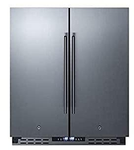 Summit 36 Refrigerator Freezer, Side-By-Side, Undercounter, 5.8 cu.ft Capacity, ADA Compliant, Stainless Steel- FFRF36ADA