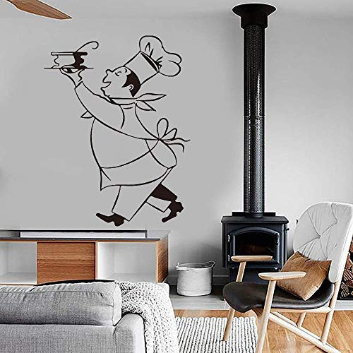 Küche Aufkleber Koch Wandtattoo Vinyl Aufkleber Wandbild Kunst Wand Küche Fliesen Tapete Wohnkultur Wohnkultur 55X75 Cm