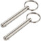 2 Stück lange Schnellspannstifte, Durchmesser 9,5 mm, Nutzlänge 61 mm, Gesamtlänge 76 mm, 316 Edelstahl, Bimini Top Pin, Marine Hardware