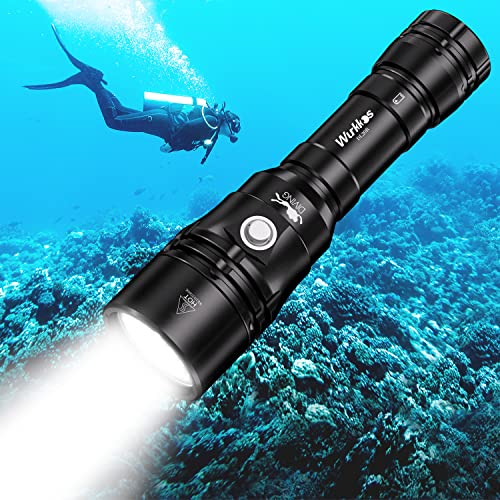 Wurkkos DL20R Tauchlampe, 3200 Lumen Tauchen Taschenlampe Eingebauter USB-C Direkt ladeanschluss, IPX8 Wasserdicht, XHP50.2 LED Unterwasser Taschenlampe mit Ladegerät