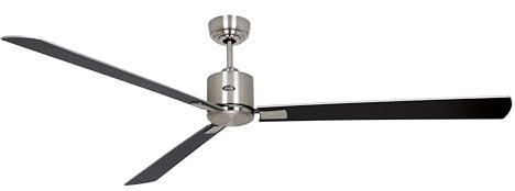 CasaFan Energiespar Deckenventilator mit Fernbedienung Eco Neo III 180 cm Chrom gebürstet Flügel Wenge/Silbergrau