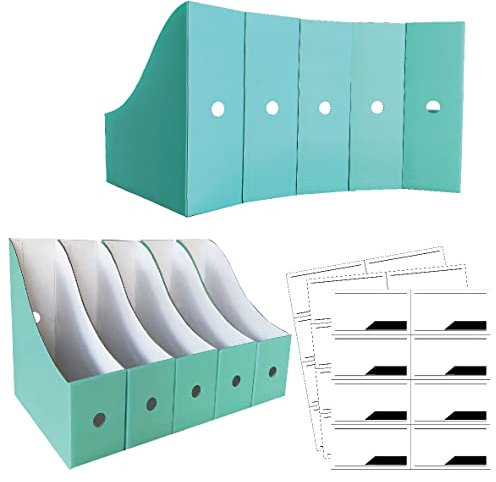 ANSSDO Zeitschriftenhalter aus Karton, 12 Stück, Premium-Zeitschriftenhalter für den Schreibtisch, faltbar, großes Volumen, Magazin-Organizer als Bücherbehälter oder Ordnerhalter für Büro oder Schule