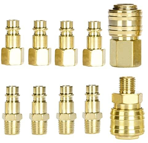 10 stk Druckluftkupplung 1/4 zoll für druckluft anschlüsse,Euro Druckluftkupplung 1/4BSP Schnellkupplung für Schläuche Kupplungsstecker,Luftleitung Schlauch Kompressor Fitting Kupplungen