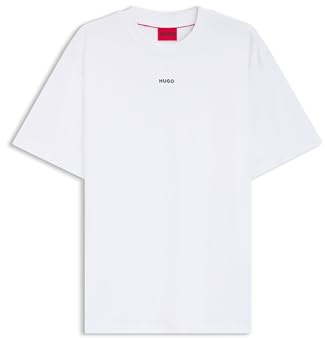 HUGO Mens Dapolino Relaxed-fit T-Shirt in Cotton Jersey with Logo Print