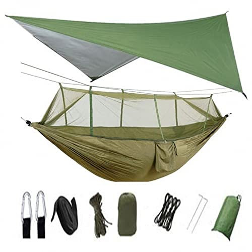MAOTN Toldo Parasol Impermeable + Conjunto de Hamaca con mosquitera, Tienda campaña con Hamaca para Mosquitos para Acampar en el Campo, Columpio aéreo para Patio de jardín,Style3,2.9 * 1.4m