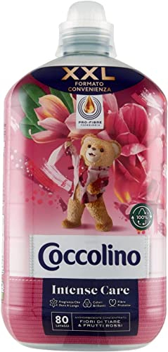 3x Coccolino Ammorbidente Concentrato Intense Care Convenience-Format XXL Konzentrierter Weichspüler Tiare-Blüten und Rote Früchte 80 Wäschen 2Lt