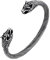 FaithHeart Wikinger Fenrir Wolfkopf Armreiff Edelstahl Kettenarmband Punk Wolfkopf Armbänder Verdrehtes Armband für Freunden Ehemann Vater