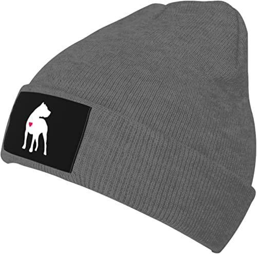 YINGD Strickmütze Pitbull Herz Beanie Mütze Weiche Wintermütze Unisex für Männer Frauen, #128, One size