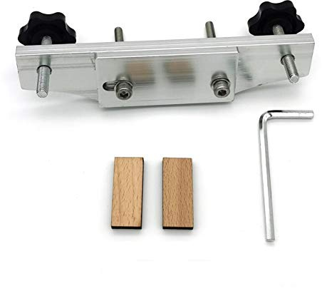 Glakyur Metal Guitar Bridge Clamp Stainless Steel Guitar Bridge Bonding Tool for Luthiers with Wooden Block Guitar Luthier Tools