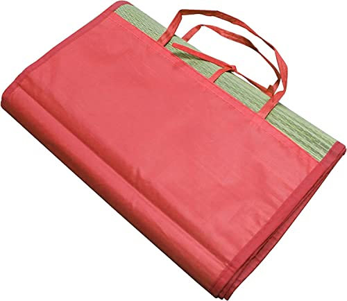ARBUTUS Tapis de plage tapis de plage, couverture de pique-nique avec poignée de transport et compartiment pour ranger livre, lunettes de soleil, crème solaire, piscine ou jardin (170x60 cm, rouge)