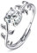 Krfy 925 Sterling Silber Ringe für Damen Verstellbar Offene Ringe Cubic Zirkonia Mondstein Opal Ring für Mutter Freundin Mädchen Blatt Hochglanzpoliert Silber Versprechen Hochzeitsring
