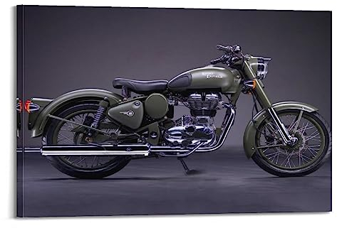 Vintage-Motorrad-Poster für Royal Enfield, klassisches Motorrad-Poster, dekoratives Gemälde, Leinwand, Wandposter und Kunstbild, Druck, modernes Familien-Schlafzimmer, Dekor-Poster