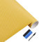 NewL - Rotolo di pellicola adesiva 3D in vinile in fibra di carbonio con sistema di fuoriuscita dell’aria per evitare la formazione di bolle, colore giallo, 30 x 152 cm
