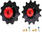 DJC 12s Fahrrad Keramiklager Riemenscheibe Rad 2 Stück Spannstütze für Rival Force AXS eTap T-Type Di2 11T 12T 13T 14T MTB Rennrad Schaltwerk für Shimano für Sram (rot 11T und 13T)